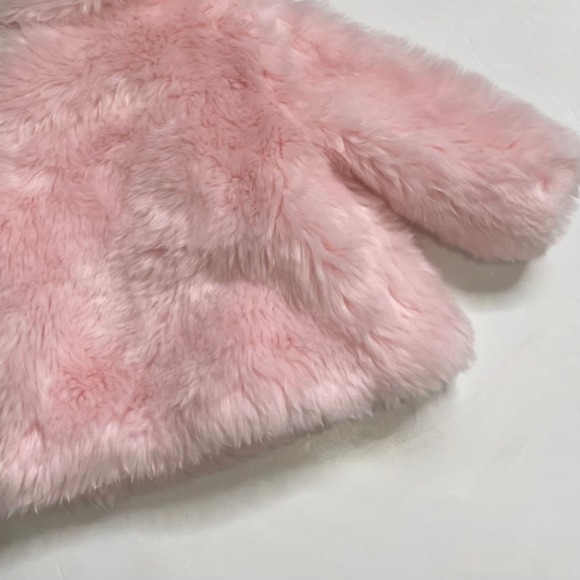 Girls JANIE AND JACK Pink Faux Fur Coat The Flute Line 2020 12-18 Months - Picture 7 of 12